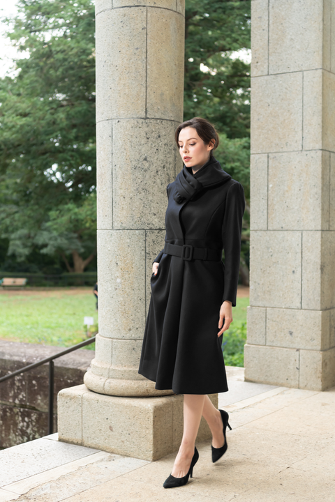 カシミアウール ストール /Black