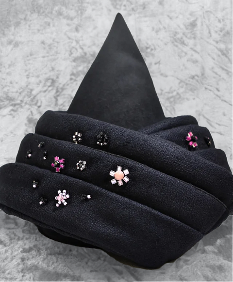 手織り風シルクビーズ刺繍ストール/Pink opal