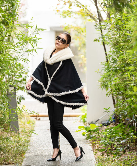 ウールシルク起毛 ストール / Milky White