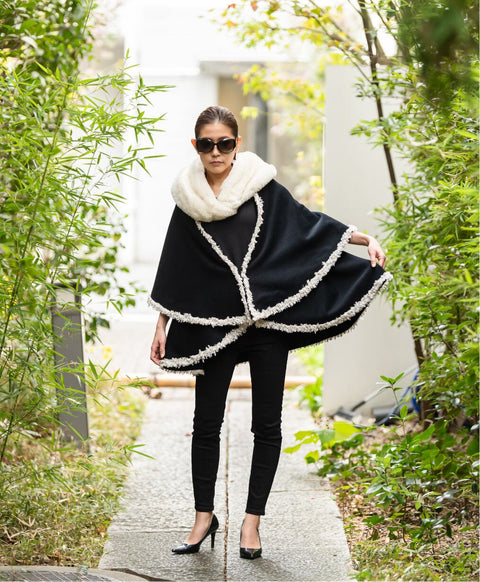 ウールシルク起毛 ストール / Milky White