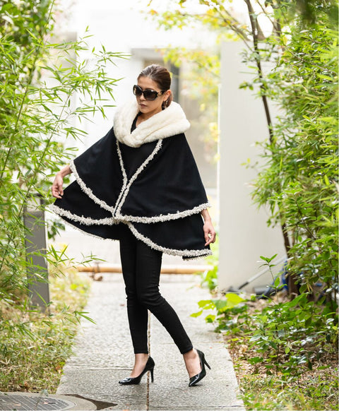 ウールシルク起毛 ストール / Milky White