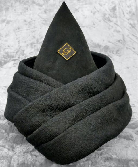 手織り風シルク ストール / Black