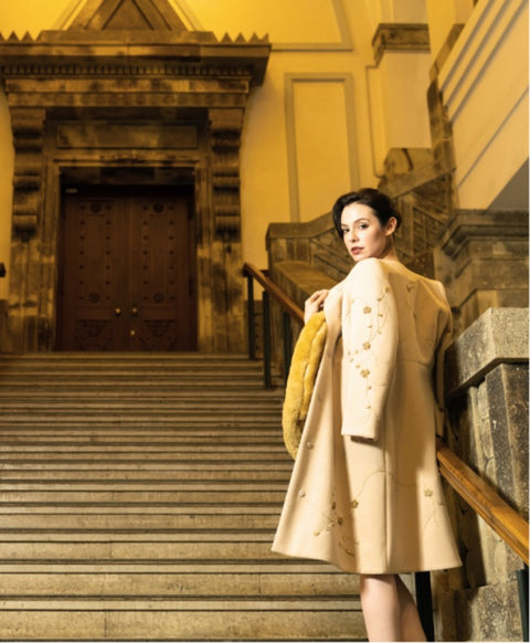 ウールシルク起毛 ストール / Camel Gold