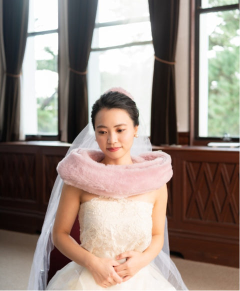 ウールシルク起毛 ストール / Lavender Pink