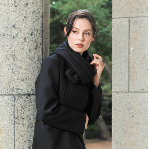 カシミアウール ストール /Black