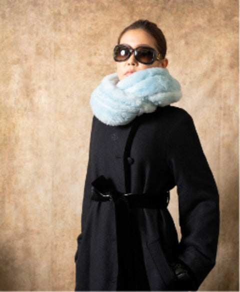 ウールシルク起毛 ストール / Sky Blue