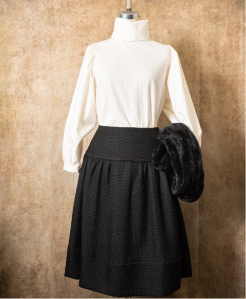 ポリエステル起毛 ストール / Black