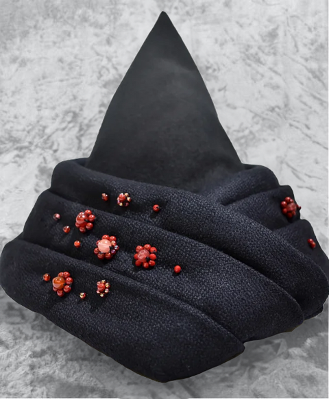 手織り風シルクビーズ刺繍ストール/Ruby