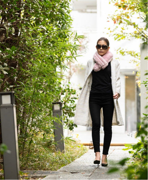 ウールシルク起毛 ストール / Lavender Pink