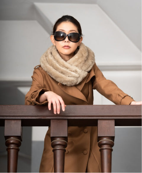 ウールシルク起毛 ストール / Grayish