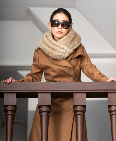 ウールシルク起毛 ストール / Grayish