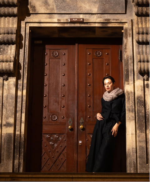 ウールシルク起毛 ストール / Moon Stone