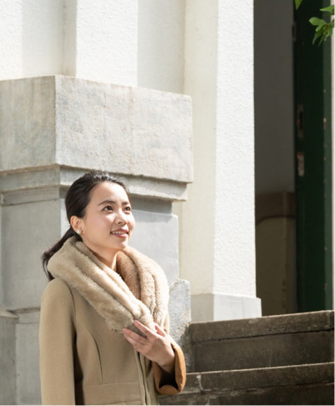 ウールシルク起毛 ストール / Grayish