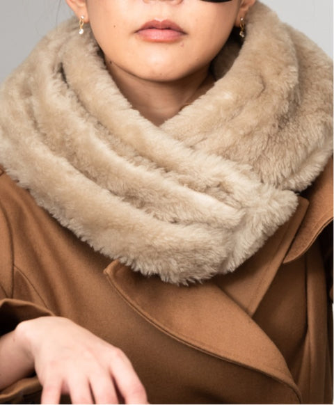 ウールシルク起毛 ストール / Grayish