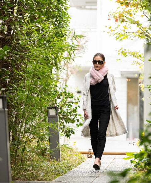 ウールシルク起毛 ストール / Lavender Pink