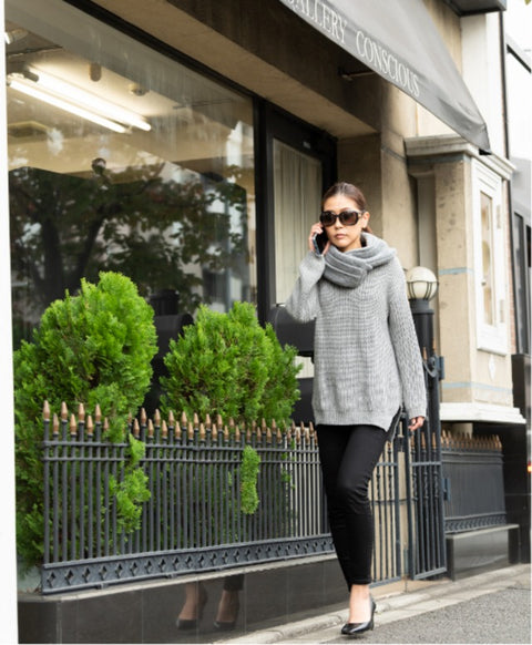 カシミア抗菌 ストール / Steel Gray