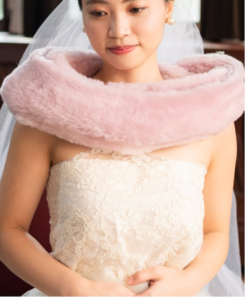 ウールシルク起毛 ストール / Lavender Pink