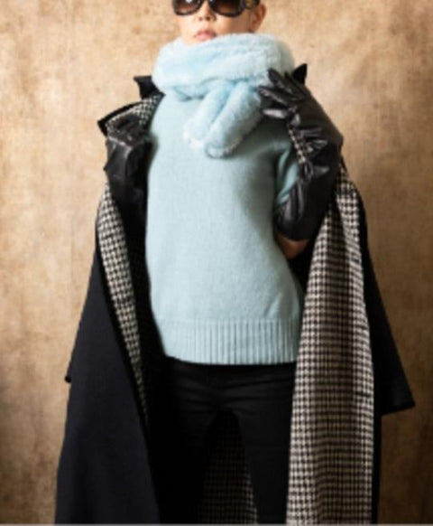 ウールシルク起毛 ストール / Sky Blue