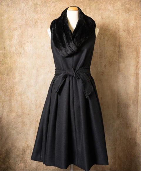 ポリエステル起毛 ストール / Black