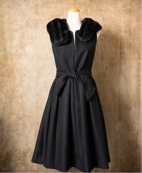 ポリエステル起毛 ストール / Black