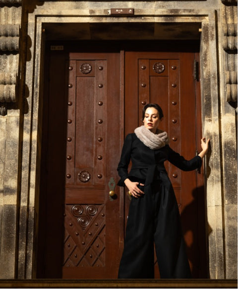 ウールシルク起毛 ストール / Moon Stone